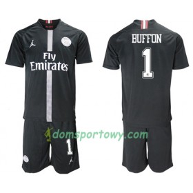 Koszulka Paris Saint-Germain Buffon 1 Jodan Czarny Dziecięcy Trzeci Koszulki Piłkarskie 2018-2019 Krótki Rękaw